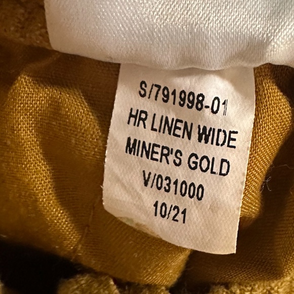 Women's High Waisted Linen Blend Pants - Size M - Gold - LIKE NEW - Picture 11 of 11